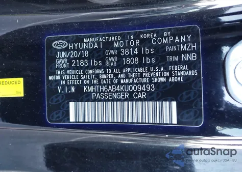 2019 Hyundai Veloster Turbo R-Spec z USA, uszkodzony, nr VIN KMHTH6AB4KU009493